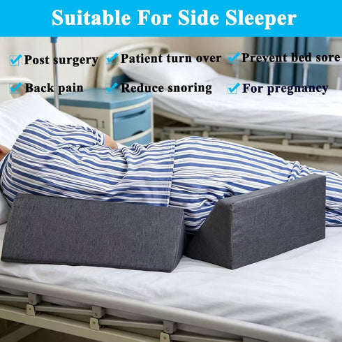 Saula 3 1 Set in Flexible Bed Wedge Pillow for After Surgery Side Sleeper, Triangle Bed Wedges & Body positioners