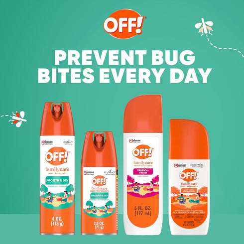 OFF! Family Care Insect & Mosquito Repellent, Bug Spray with 15% DEET, Protects Against Mosquitoes, 4 Oz, 2 Count