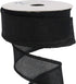 MEEDEE Black Burlap Wired Ribbon, 1.5 Inch, 10 Yards for Crafts, Gift Wrapping, and Home Decorating