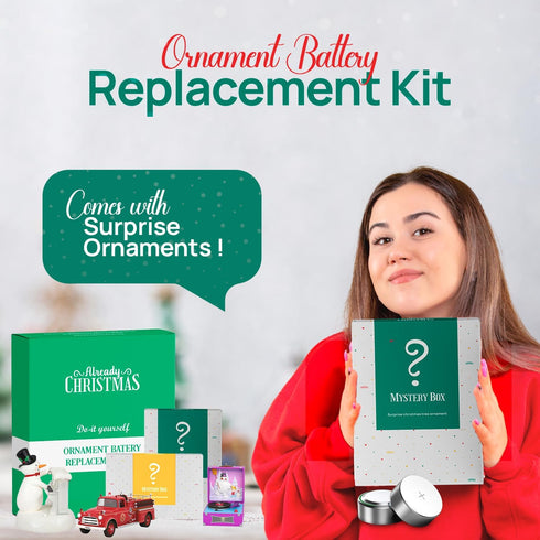 Do-it-Yourself Screwdriver and Batteries Replacement Kit with (18 LR41, 18 LR44) Compatible for Hallmark Keepsake Magic Ornament + Bonus Surprise Christmas Ornaments QSB6066