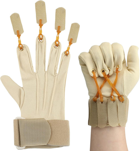 Traction Exercise Right Hand Glove, Deluxe Finger Flexion Glove for Increasing Strength and Flexion of Joints