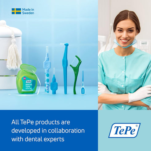TEPE Interdental Brush Angle, Angled Dental Brush for Teeth Cleaning, Pack of 25, 0.40 mm, Extra-Small/Small Gaps,