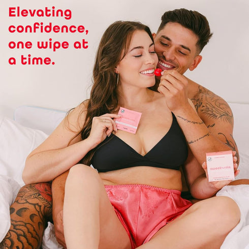 Pack 10 Sweetums Feminine Wipes For Women, Individually Wrapped - pH Balanced Flavored Intimate Wipes - of (Cherry)