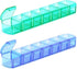 Extra Large Pill Organizer 2 Pack, XL Pill Box 7 Day Weekly Pill Case with Large Capacity, BPA Free (Blue+Green)