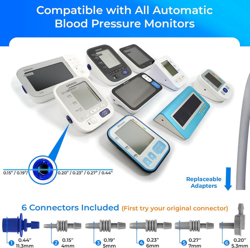 Extra Large Cuff Compatible with Omron, Curved Fit, 9"-20.5" Inches (22-52CM), XL Replacement Cuff for Big Arms with 6 Connectors