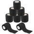 Yuelong Tattoo Grip Tape, 8Pcs Black Cohesive Wrap Tape, Self-Adherent for Tattoo Machine Accessories