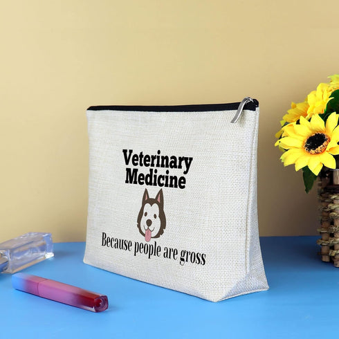 Veterinarian Appreciation Gifts | Vet Tech Cosmetic Bag with Funny Sarcasm for Veterinary Medicine