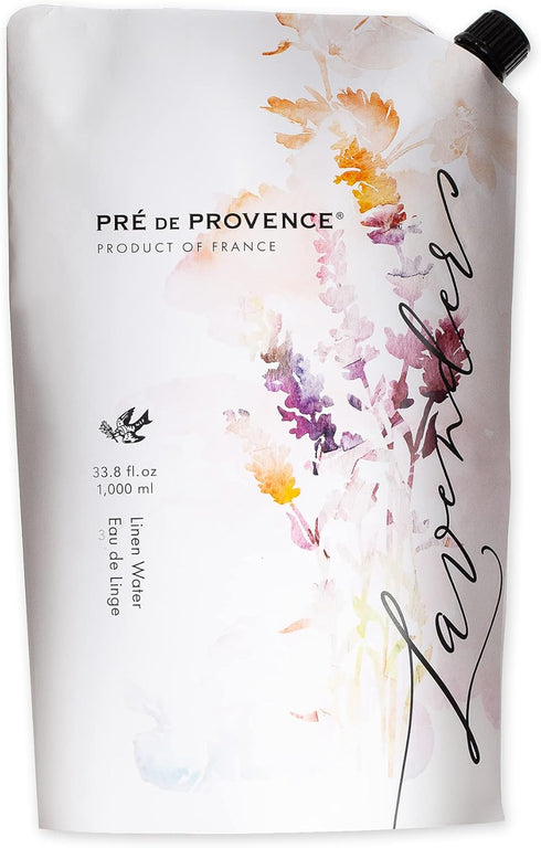 Pre de Provence Provincial Lavender Collection - 33.8 fl oz Linen Water Refill with Soft Calming Scent