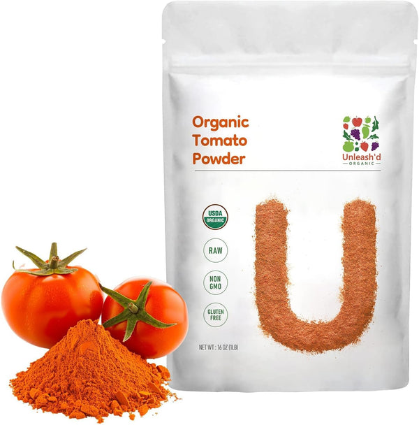 UNLEASH'D ORGANIC Organic Tomato Powder 16oz 100% Pure Tomato Powder, USDA Organic, No Additives,