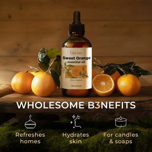 Set Set 2x4 oz Sweet Orange Essential Oil for Diffuser & Peppermint Essential Oil for Diffuser - Aromatherapy Grade