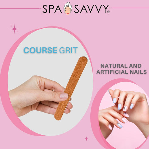 Nail File Set - 30 Count Double Sided 4.5 Inch Emery Board Nail Files for Natural Nails Care