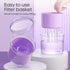 Denture Bath Cup with Brush, Container for Soaking Dentures, Retainers, Mouth Guard Storage Case, Cleaning Holder Box -