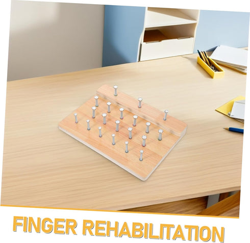 Wooden Finger Strengthening Pegboard for Enhanced Hand Flexibility - KOMBIUDA