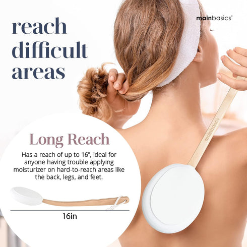 MainBasics Back Lotion Applicator - Long Handle, Washable for Self and Elderly Use with Cream