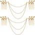 yueton 2pcs Fashion Ladies Athena Olive Branch Tassel Leaf Clips - Barrettes Bobby Pin Hair Clips for Bride Headwear