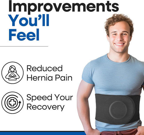 Hernia Belt for Men or Women, C Section Belly Binder & Abdominal Binder for Post Surgery, Pregnancy Tummy Tuck,