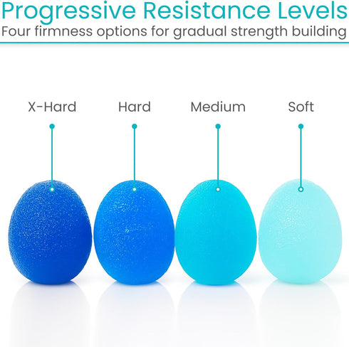 Set (4 Pack) Vive Squeeze Balls for Hand Therapy - Grip Strengthener Occupational Exercise Equipment for Arthitis