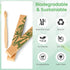 10 Pack Bamboo Toothbrushes with Soft Bristles, Biodegradable BPA Free Eco-Friendly Wooden Organic Toothbrush