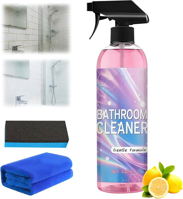 jioijioi Bathroom Descaler Foam Cleaner,Powerful Pink Bathroom Cleaner Spray,Bathroom Descaler Cleaner,Stubborn Stains Cleaner,All-Purpose