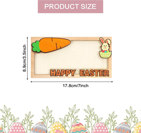 SJFBJNJHJ 6 Pcs Easter Money Holders, Wooden Bunny Card Easter Money Holders for Cash, Basket Stuffer and Spring Box
