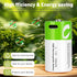 letoom 4 1 8 Pack LR14 5000mWh 1.5V C Batteries Rechargeable with USB in Cable C Size Cell Lithium Batteries Li-ion