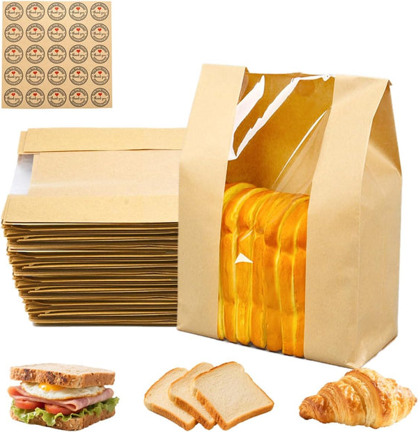 INTOMYTH 100 Pcs Bread Bags for Homemade Bread - 12.6"x8.3"x4", 50% Thicker Sourdough
