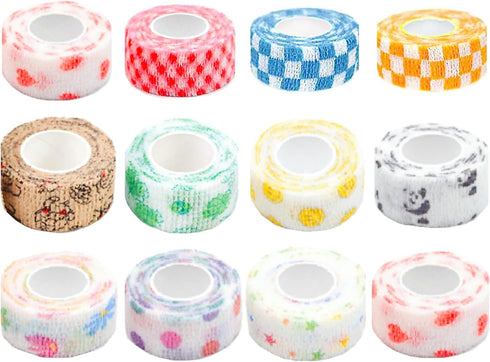 loveaiai 12 Pack Self Adhesive Bandage Wrap Elastic Cohesive Grip Wrap Tape for