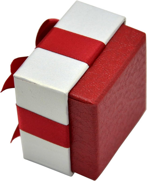Paialco Jewelry Package Paper Gift Box - Red Ribbon Bow-Knot, 2.25 x 2.25 Inches