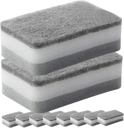 10pcs Non Scratch Sponge Scouring Pad, Kitchen Scrub Brush for Oven Cleaning, Dishwashing Pad for Home Use