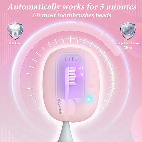 YourMate UVC Rechargeable Toothbrush Sanitizer Case, Travel Toothbrush Covers with Holder for Household and Business