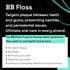 Brushmo Black Floss (BB Floss) Expanding Dental Floss, Deep Clean, Shred Resistant, Natural Microcrystalline Waxed, 1
