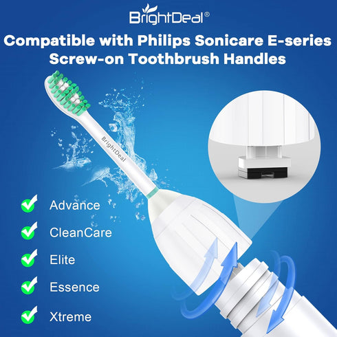 HX7022/66 HX7023 HX7001 6 Pack BrightDeal Toothbrush Heads for Philips Sonicare Essence Elite Advance Xtreme CleanCare