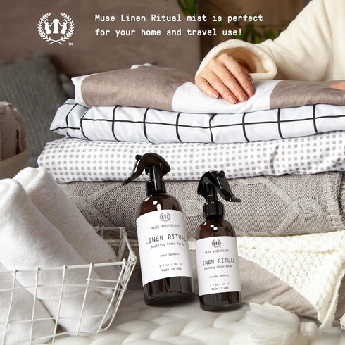 Muse Apothecary Linen Ritual, Aromatic Linen Spray for Bedding and Fabric, Lavender Serenity