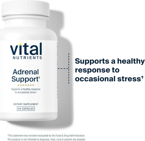 Vital Nutrients Adrenal Support - 60 Capsules, Supports Gland Function, Energy, and Stress Levels