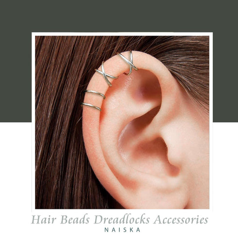 NAISKA 24PCS Hair Jewelry for Braids, Crystal Rhinestone Loc Dreadlock Accessories, Metal Alloy Braid Clips