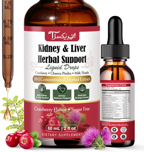 Tyrnixel Kidney Cleanse & Liver Support Liquid Drops with Cranberry 20:1, Chanca Piedra