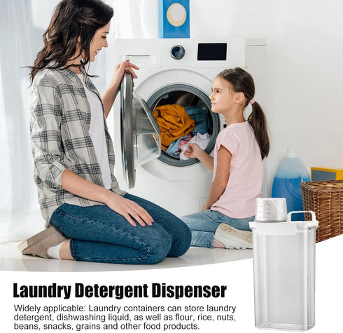 Vansza Fabric Softener Dispenser, Anti-Moisture Laundry Beads Dispenser with Measuring Cup, Laundry Detergent Storage