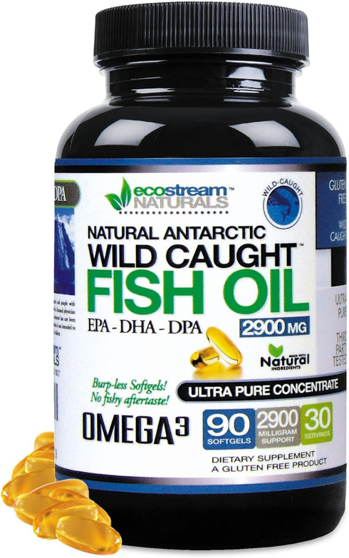 Wild Caught Omega 3 Fish Oil Supplement 2,900 Milligrams - Enhanced DPA-EPA-DHA Formula