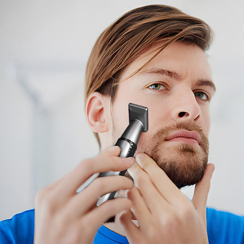 Perry Ellis Rechargeable Ear and Nose Hair Trimmer for Men, 3 Detachable Heads for Beard, Eyebrow, Nose, Ear Grooming