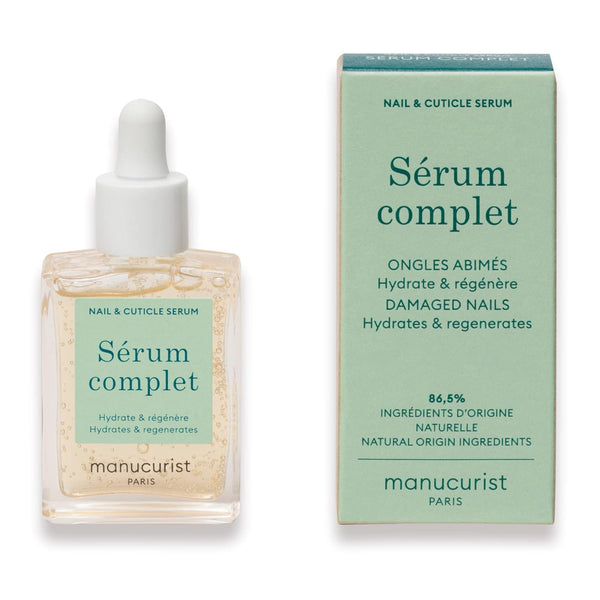 Manucurist Complete Serum - Care for Damaged Nails and Cuticles, Hydrating Non-Greasy Gel, Made in France, 15 ml