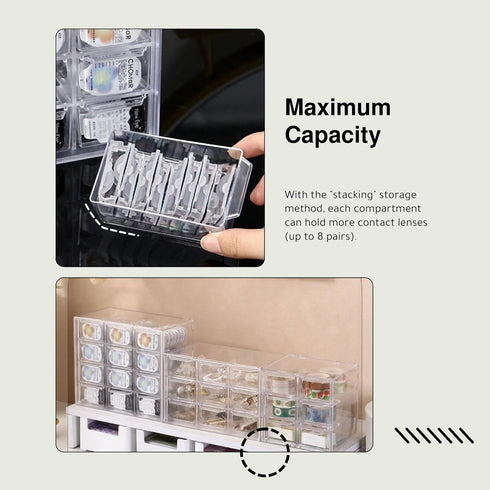 P-120 (12-Grid). daily contact lens organizer, Disposable Contact Lens Dispenser, Cute storage Box for All Brands Daily