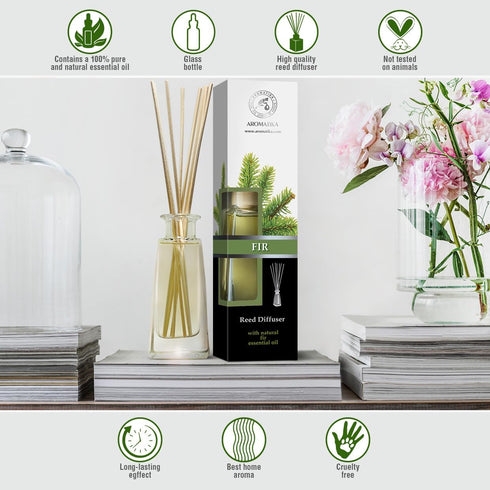 Pine Reed Diffuser - 3.4 Fl Oz, Fresh & Long Lasting Aroma, Great Room Air Fresheners, Gift Set