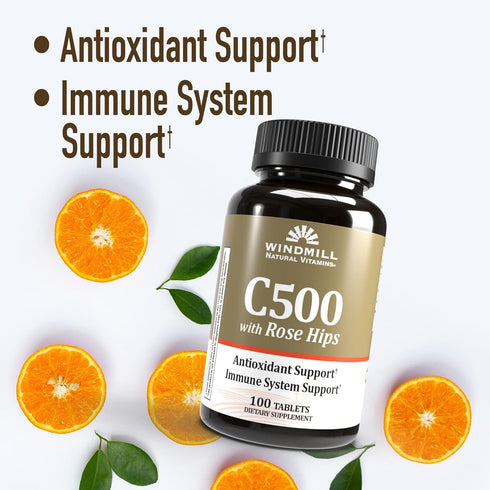 Windmill C-500 with Rose HIPS Tabs 100'S (Pack of 1)