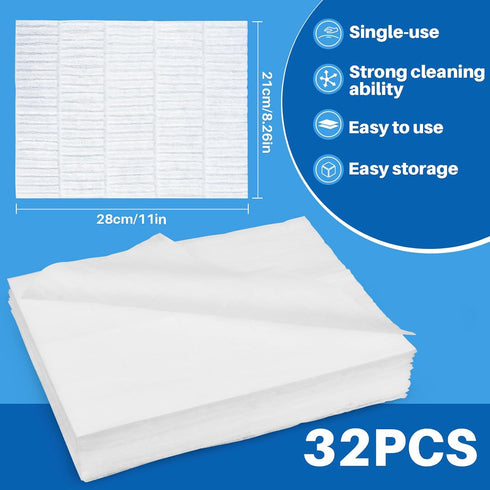 32PCS Dry Mop Pads, Unscented Disposable Cloths for All Purpose Floor Cleaner Mop Refill, Dust Mop