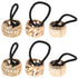 Lurrose Gold Ponytail Cuff, High Ponytail Holder Hair Ties, 6 Pcs Punk Gothic Elastic Hair Rope