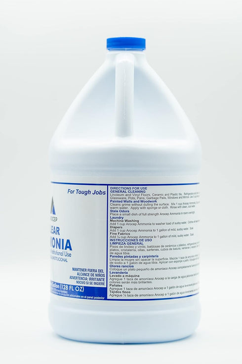 Clear Ammonia Cleaner Liquid, 2 Gallon - Multipurpose Multi-Surface Cleaning Solution for Kitchen and Bathroom Use