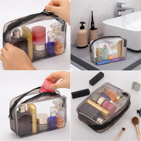 Tbestmax 10 Pack Clear Cosmetic Bags, Portable Waterproof Travel Toiletry Bags Organizer