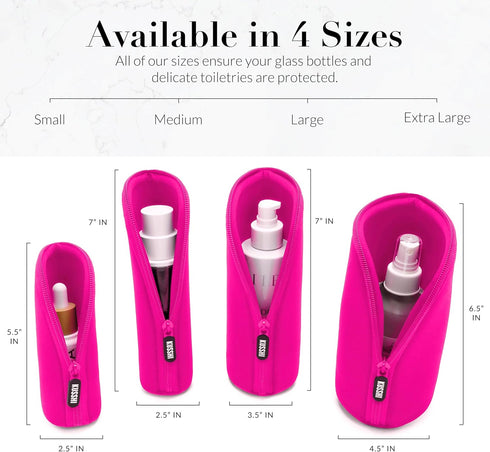 KUSSHI Neoprene Mini Makeup Pouch for Purse, Small Travel Pouch for Delicate Beauty Items (Size S, Pink)