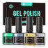 UR SUGAR No Wipe Base and Top Coat - 4 Pcs Glow in The Dark Matte Glossy Finish Gel Nail Polish Kit