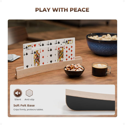 Kindollor 4Pcs 13 1.8 1.8 Inch, Kindollar Card Holders for Playing Cards, Wooden Playing Card Holder for Adults